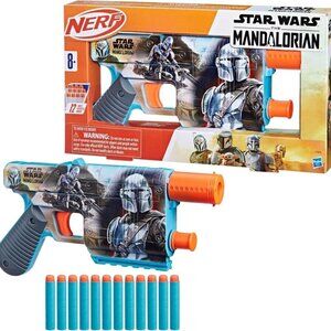 NEW Star Wars NERF The Mandalorian Dart Blaster + 12 Elite Darts
